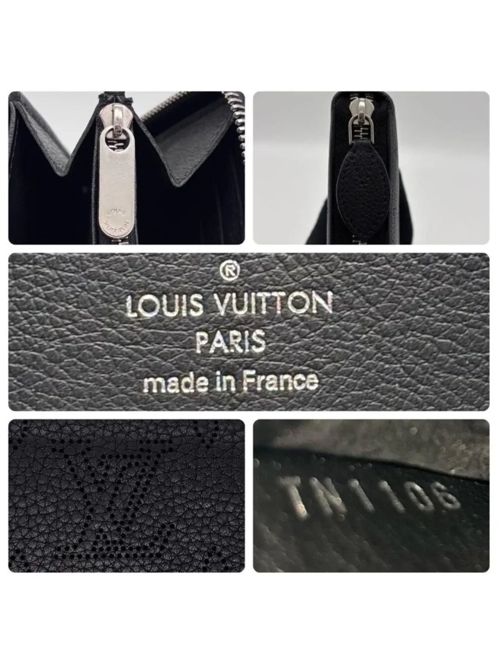 Louis Vuitton Monogram Mahina Zippy Wallet Noir Black